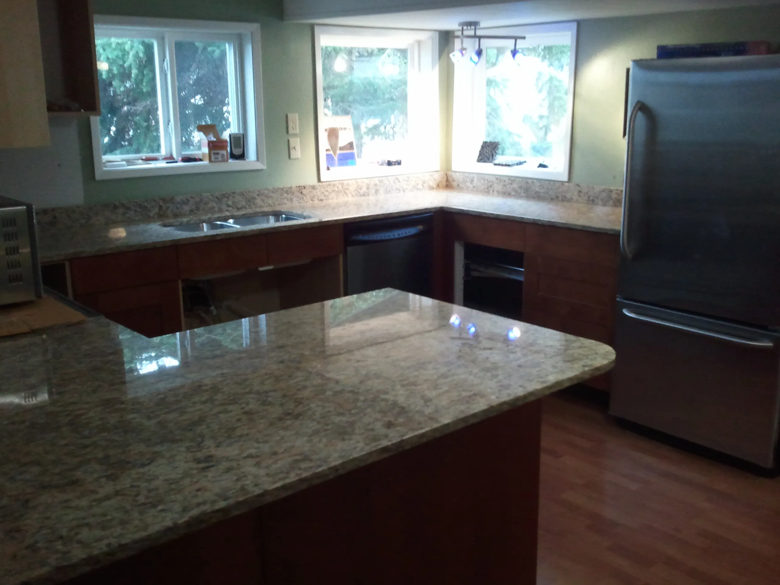 Kitchen with natural stone countertops